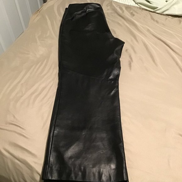 DANIER Italian Leather Boot Cut Pants - Picture 6 of 11